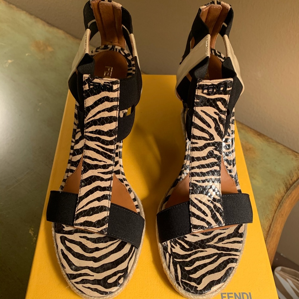 Used Fendi Wedge Sandals